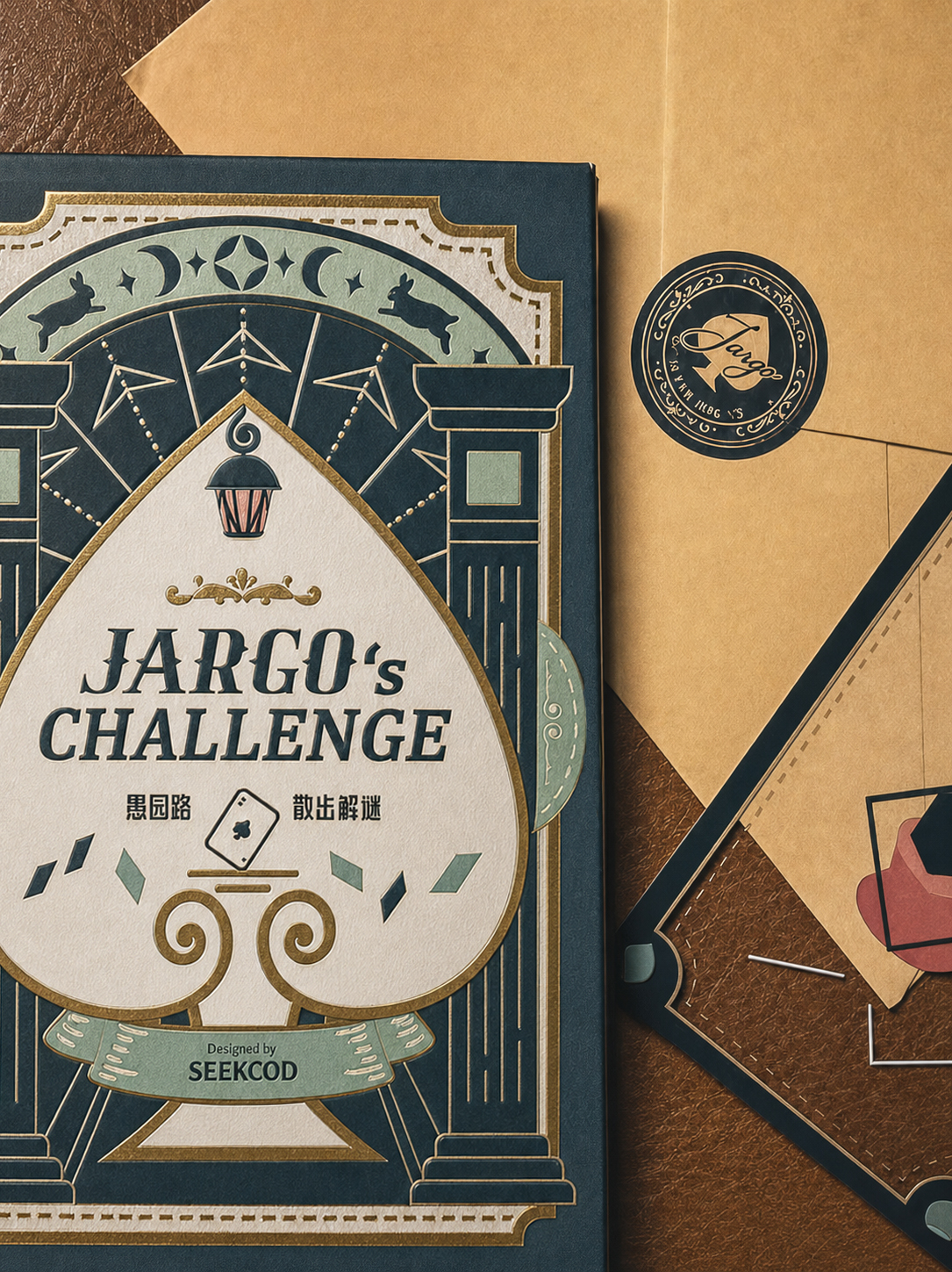 JARGO's Challenge game book and sealed envelopes